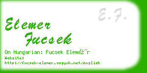 elemer fucsek business card